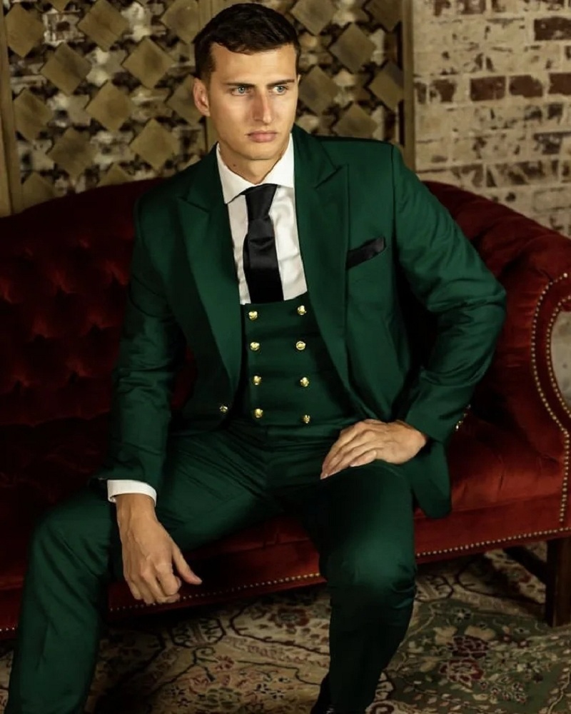 Latest Men Formal Wear - بدلة رجالية كلاسيكية خضراء رسمية للزفاف،