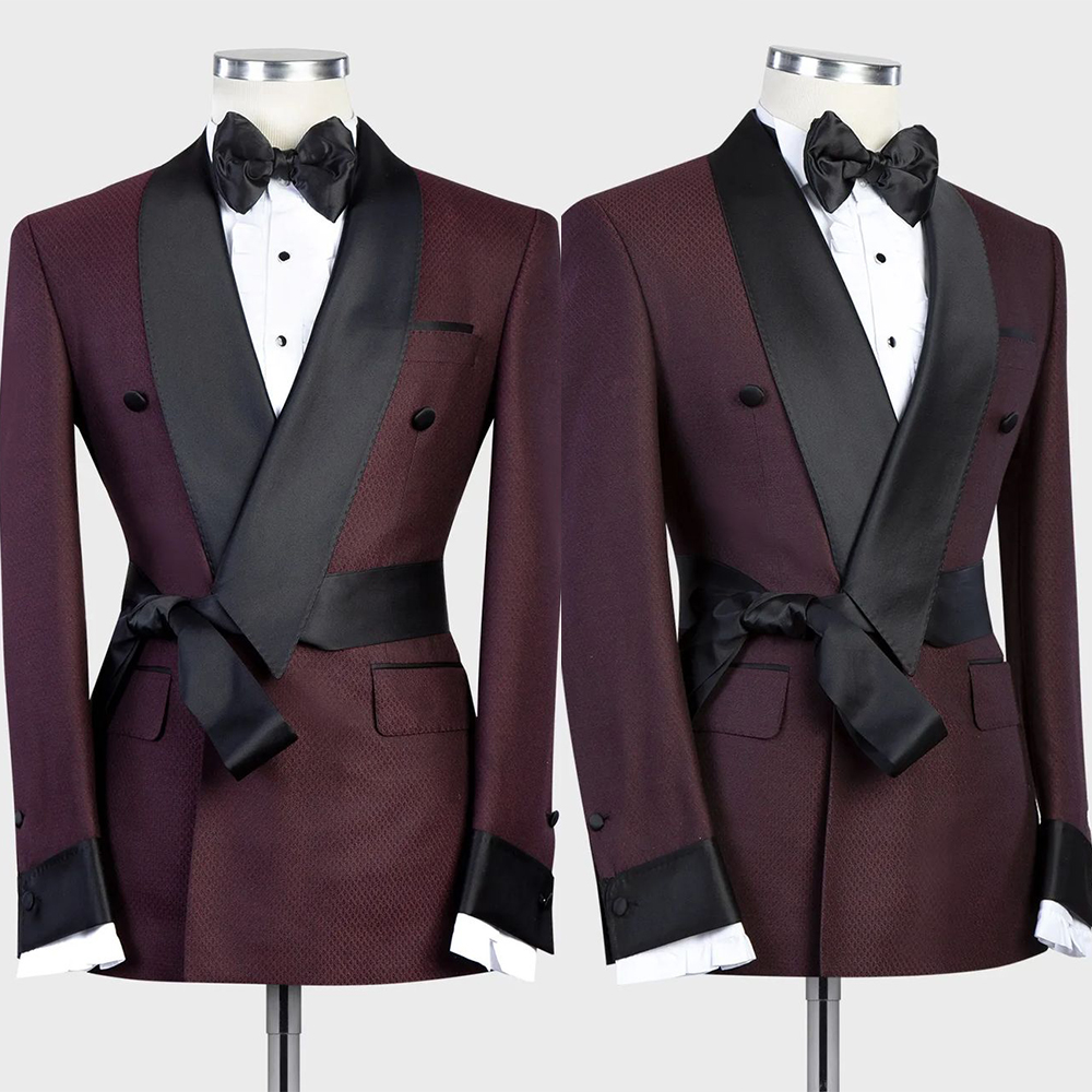 Latest Men Formal Wear - أحدث بدلة رجالي كلاسيكية حمراء مزدوجة