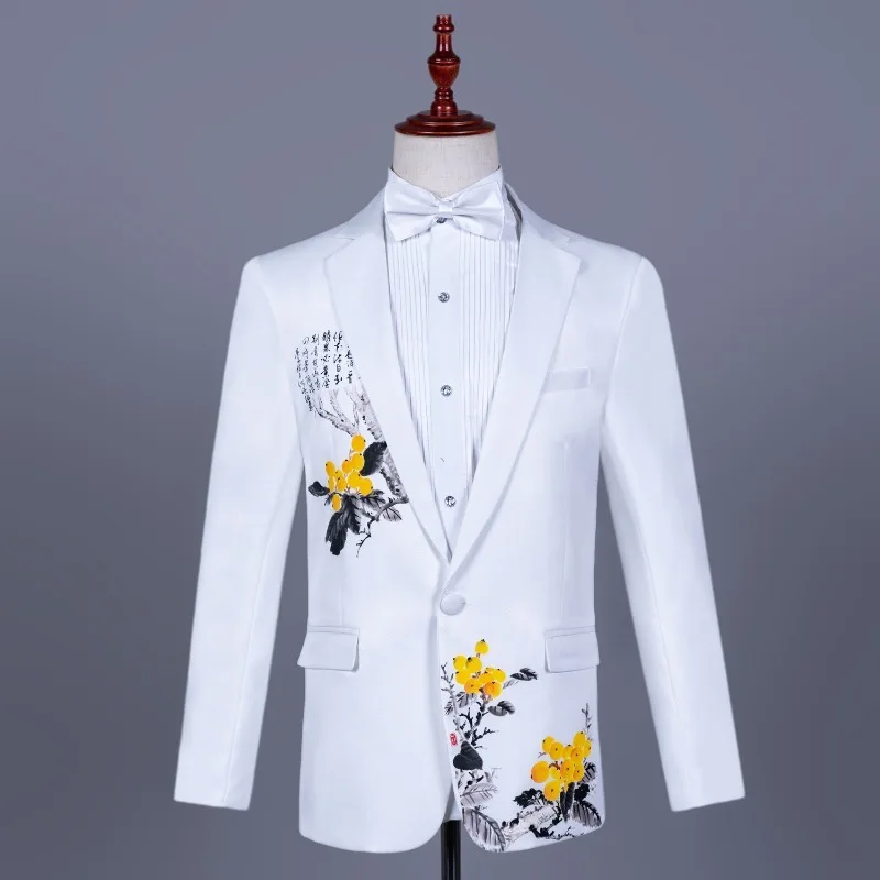 Asian Men Formal Wear - مدير جوقة الملابس الرسمية الصينية البيضاء