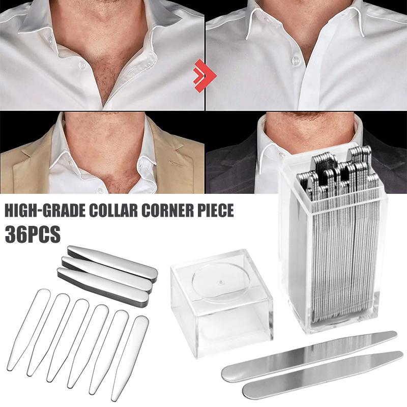 Collar Stay Metal - 36 قطعة من دعامات ياقة القميص