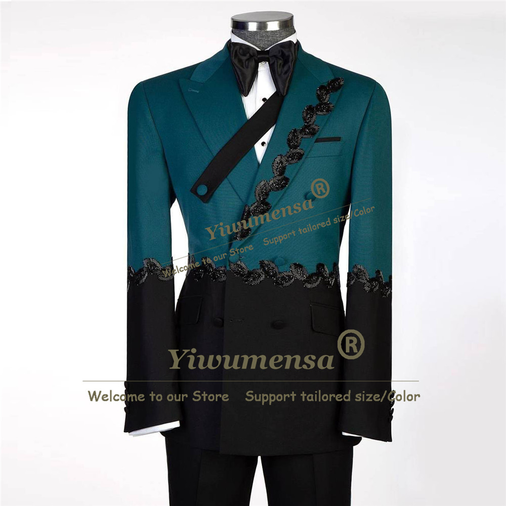 Men Formal Wear With Blazer - بدلات رجالية بتصميم فريد، جاكيت وبنطلون