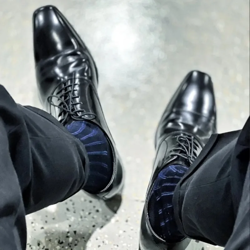 Men'S Formal Wear Rental - جوارب رجالية مخططة رقيقة للغاية من