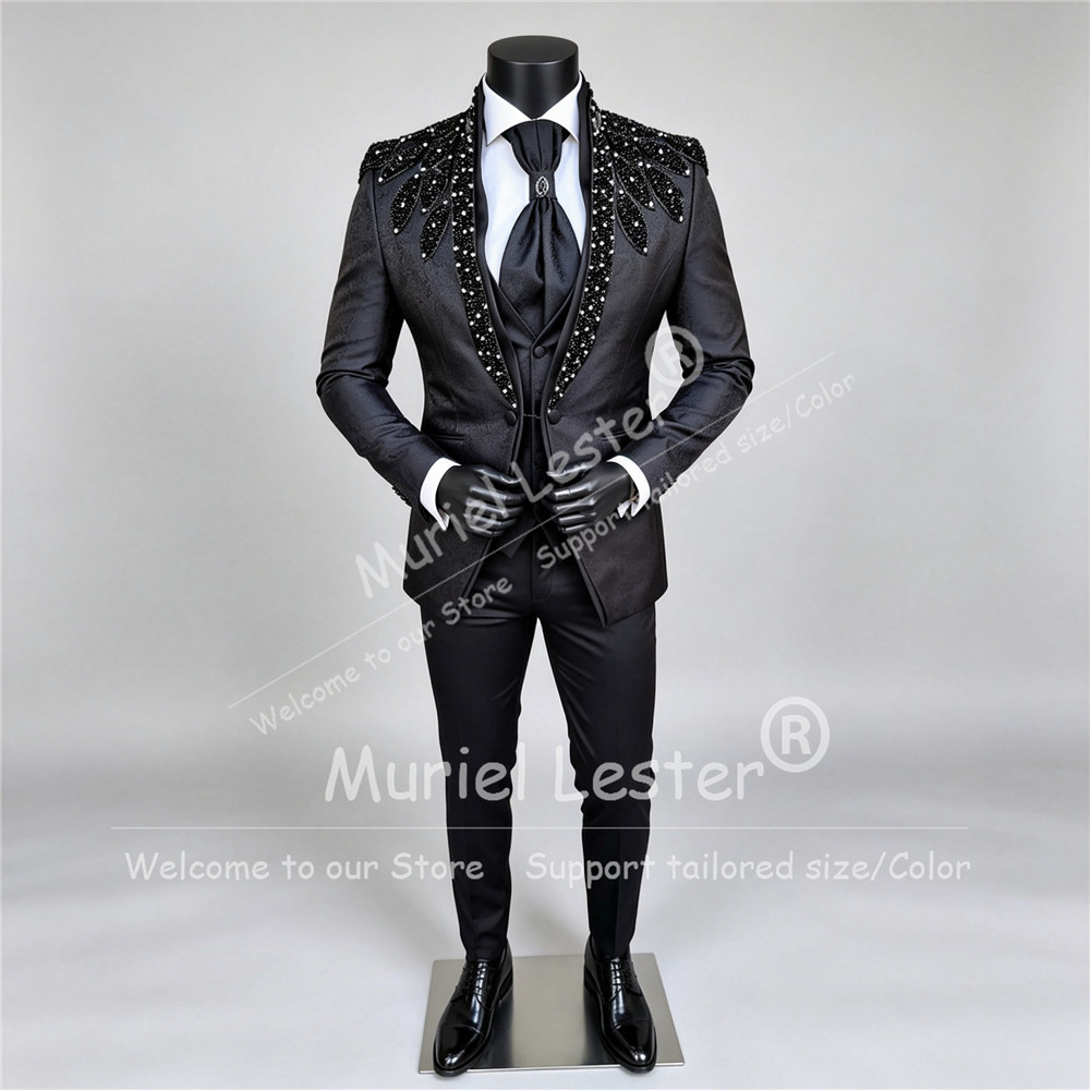 Men Formal Wear With Blazer - طقم بدلة رجالي بتصميم إيطالي، مناسب