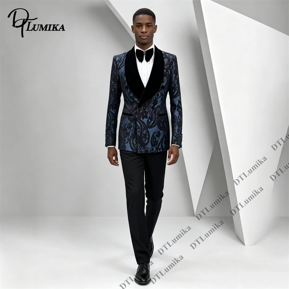 Men Formal Wear With Blazer - بدلة توكسيدو من قطعتين بنقشة بيزلي