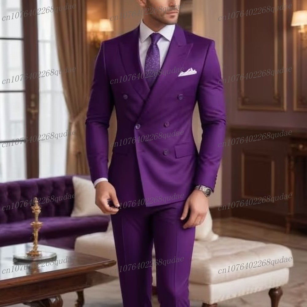 بدلة رجالية جديدة باللون الأرج - مراجعة Men Formal Wear Purple وسعره