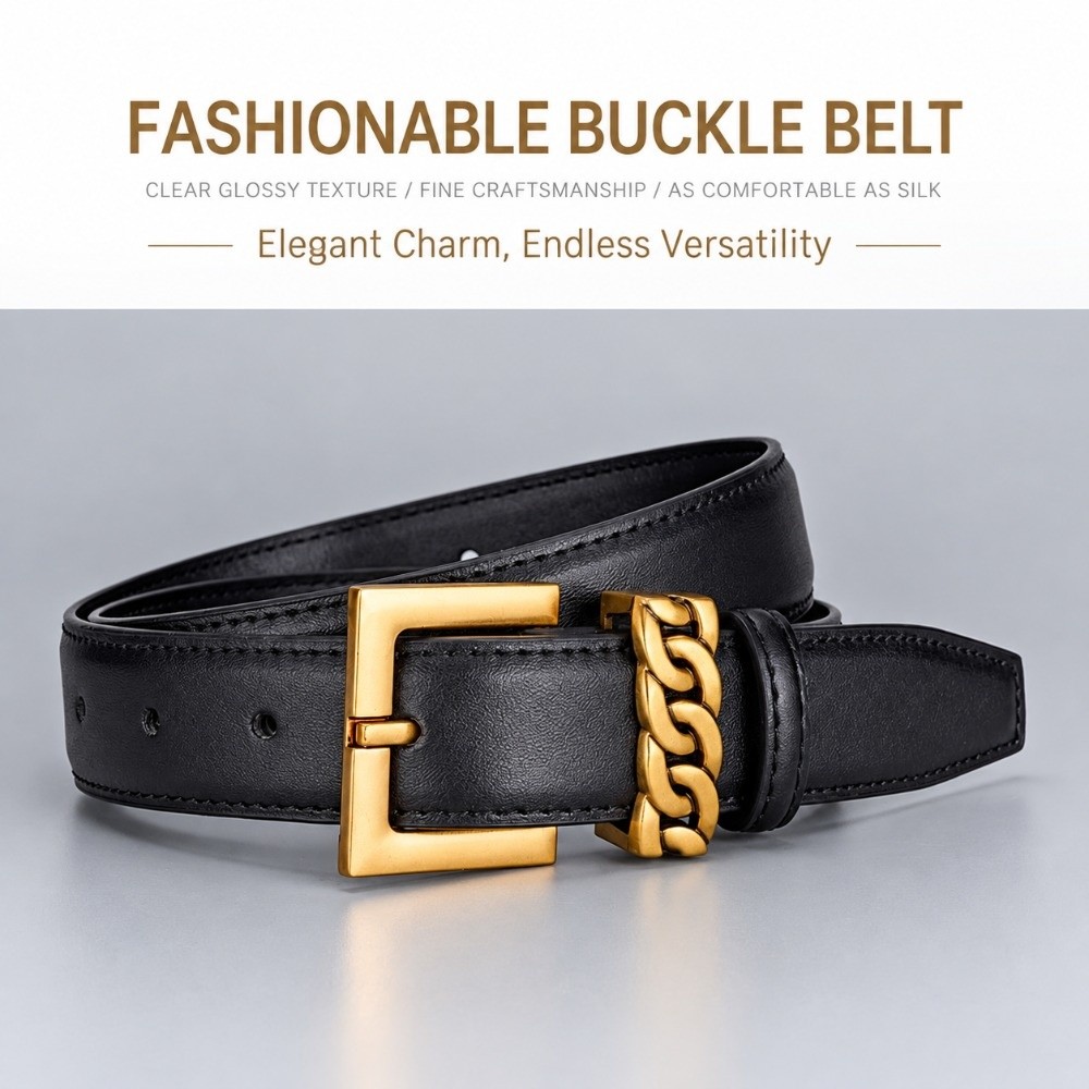 حزام جلدي عصري بعرض 2.3 سم، مش - مراجعة Formal Belt Leather Thin وسعره