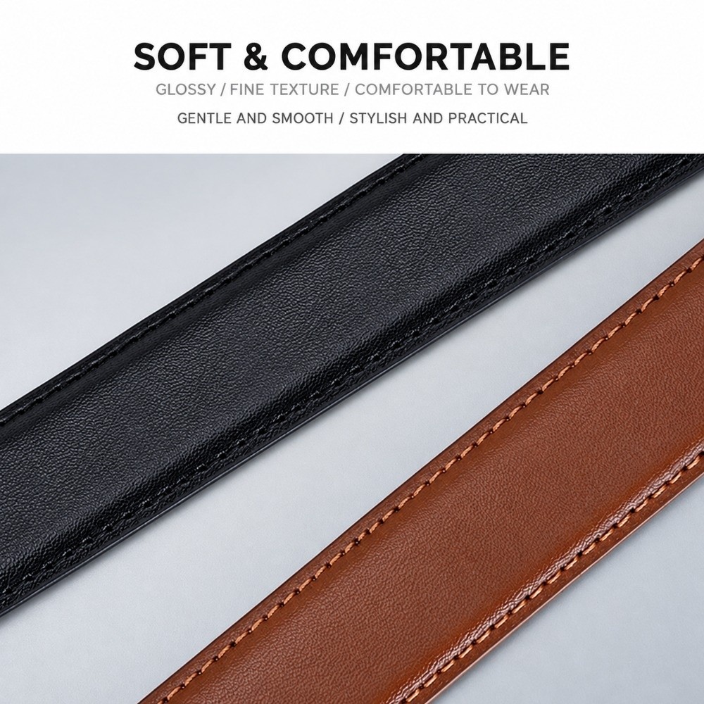 حزام جلدي عصري بعرض 2.3 سم، مش - مراجعة Formal Belt Leather Thin وسعره