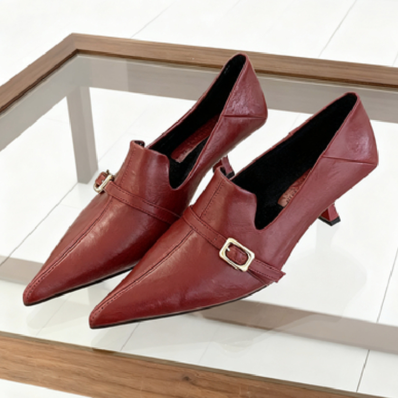 أنيقة هريرة كعب النساء مضخات ح - مراجعة Formal Belt Leather Thin وسعره