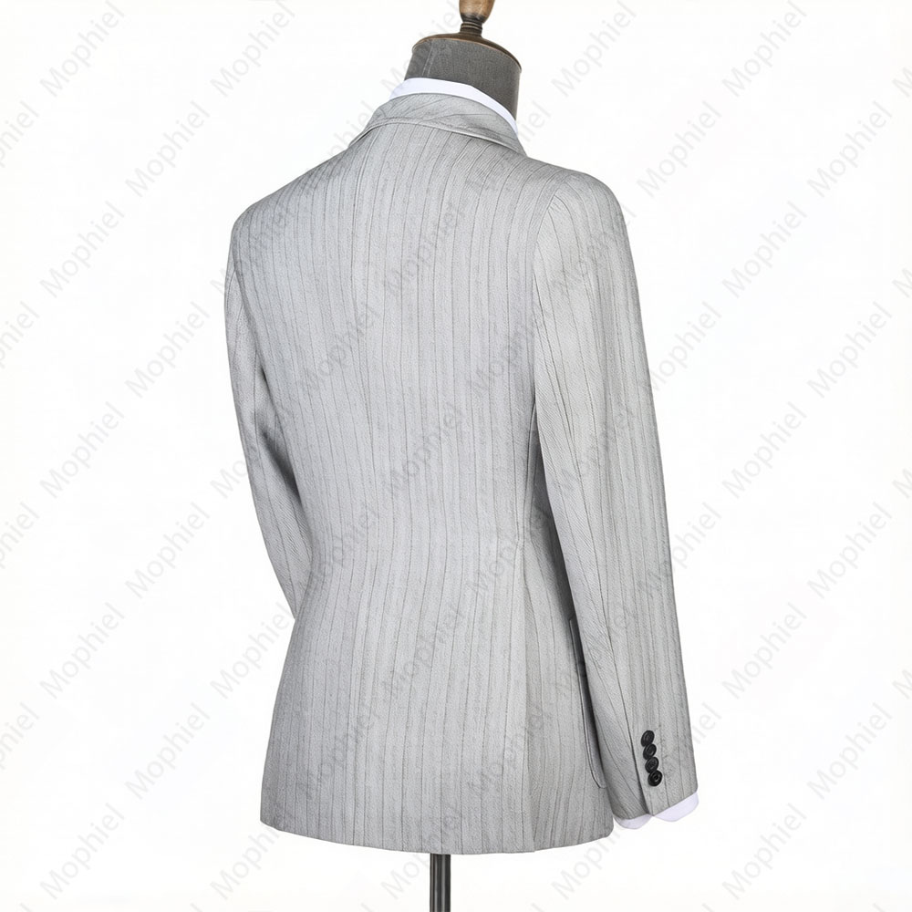 بدلة رجالية رمادية فاتحة من مو - مراجعة Men Formal Wear With Blazer وسعره
