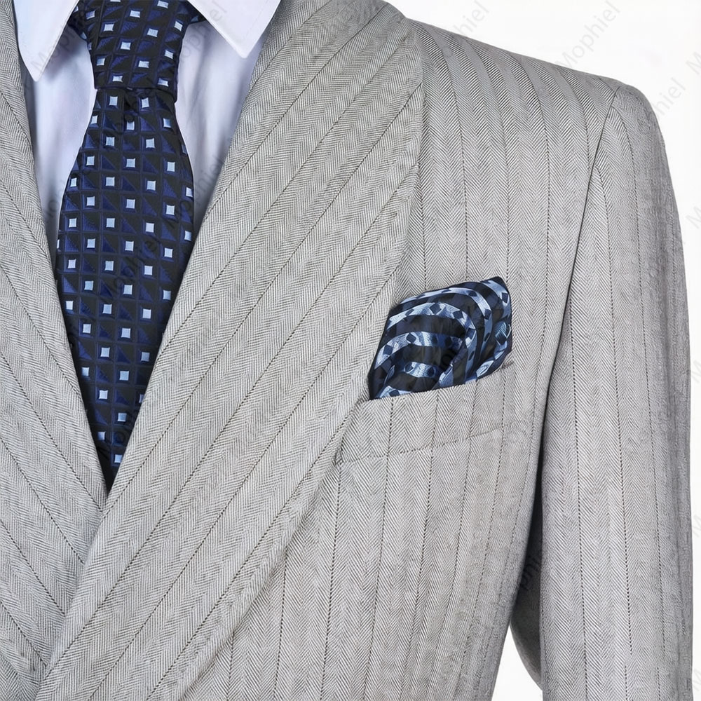 بدلة رجالية رمادية فاتحة من مو - مراجعة Men Formal Wear With Blazer وسعره