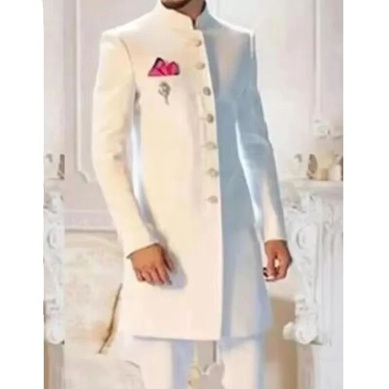 بدلة رجالية كلاسيكية جديدة بيض - مراجعة Men Formal Wear Indian وسعره