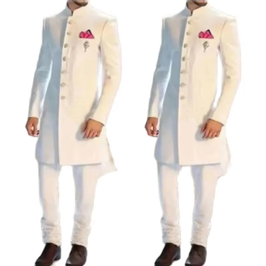 بدلة رجالية كلاسيكية جديدة بيض - مراجعة Men Formal Wear Indian وسعره