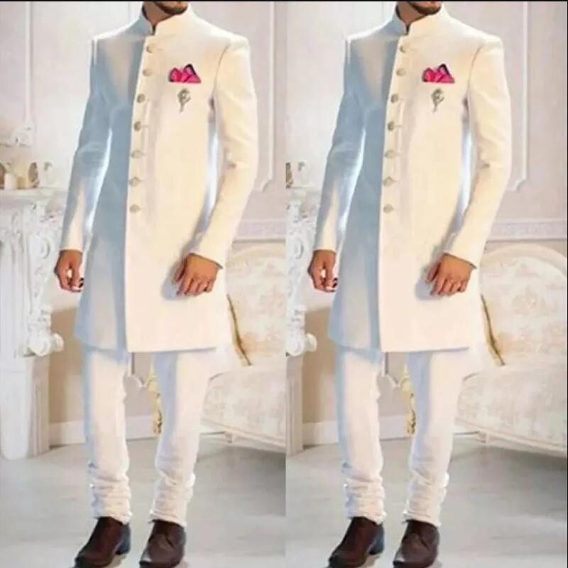 بدلة رجالية كلاسيكية جديدة بيض - مراجعة Men Formal Wear Indian وسعره