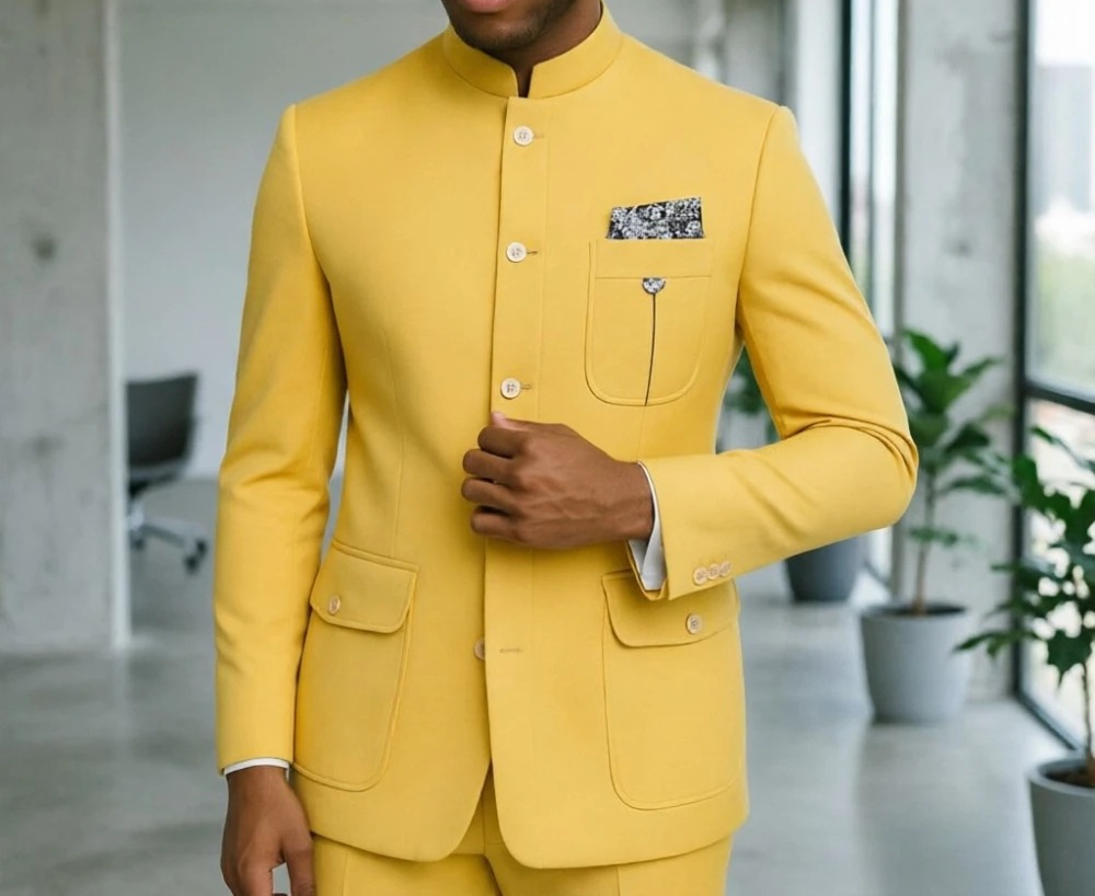 بدلة سفاري رجالية فاخرة باللون - مراجعة Men Formal Wear With Blazer وسعره