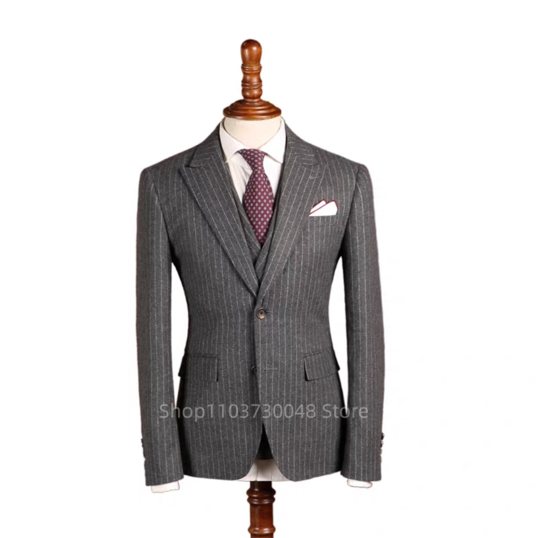 بدلة رجالية رمادية مخططة جديدة - مراجعة Men'S Formal Wear Rental وسعره