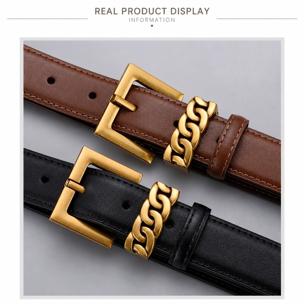 حزام جلد فاخر بعرض 2.3 سم، مصن - مراجعة Formal Belt Leather Thin وسعره