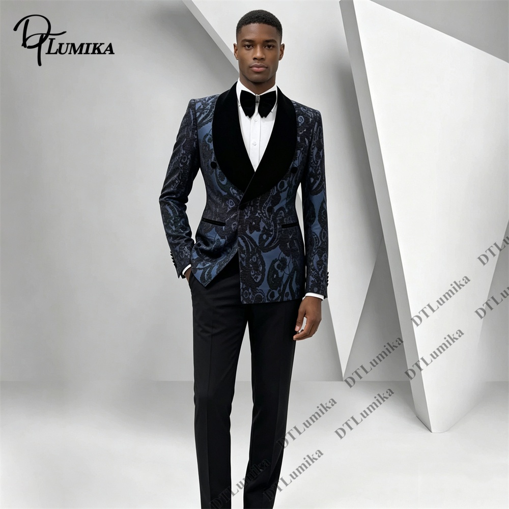 بدلة توكسيدو من قطعتين بنقشة ب - مراجعة Men Formal Wear With Blazer وسعره