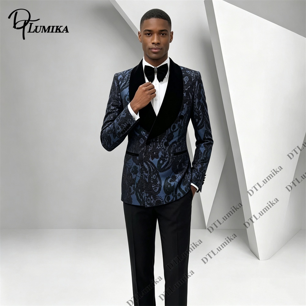 بدلة توكسيدو من قطعتين بنقشة ب - مراجعة Men Formal Wear With Blazer وسعره