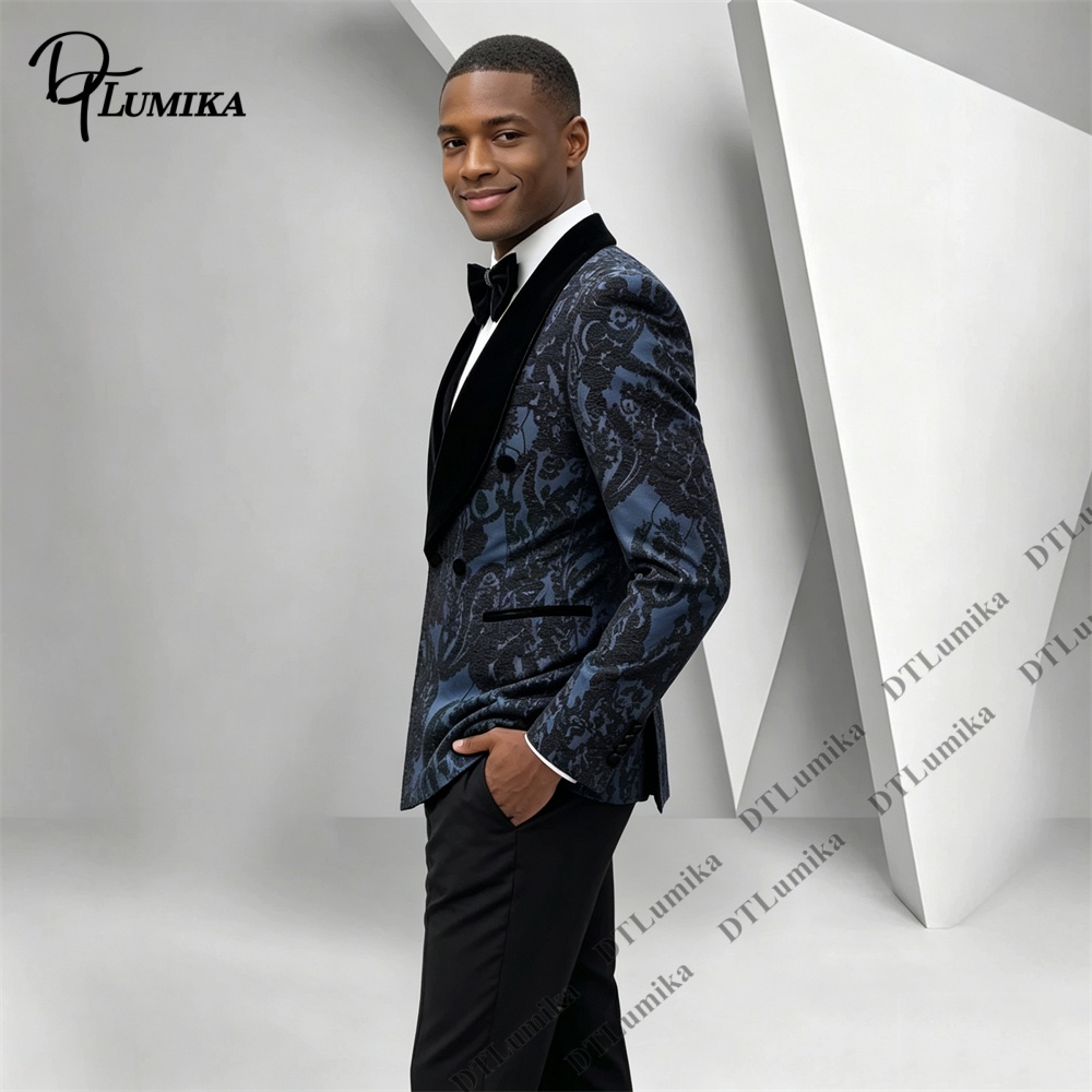 بدلة توكسيدو من قطعتين بنقشة ب - مراجعة Men Formal Wear With Blazer وسعره